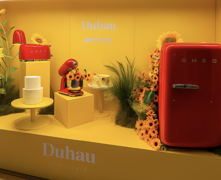 Vidriera pop up de Duhau  x Smeg